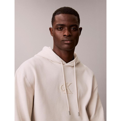 Calvin Klein Ανδρικό φούτερ Fleece Monogram Logo Patch Relaxed Hoodie